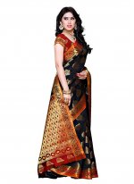 Incredible Black Zari Kanjivaram Silk Designer Saree