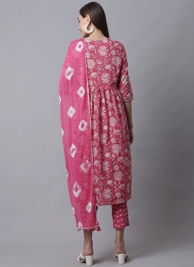 
                            Incredible Embroidered Cotton Pink Pant Style Suit