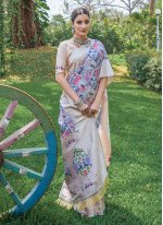 Incredible Multi Colour Printed Contemporary Saree