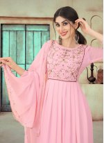 Innovative Faux Georgette Pink Salwar Suit