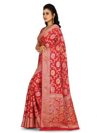 Integral Banarasi Silk Weaving Classic Saree