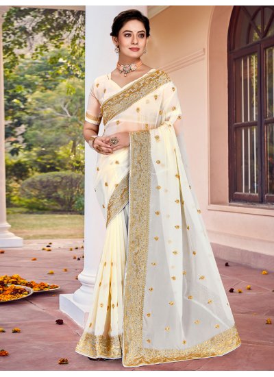 Integral Georgette Embroidered Trendy Saree