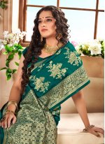 Integral Woven Cotton Silk Green Designer Traditional Saree
