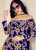 Intricate Blue Trendy Patila Salwar Suit