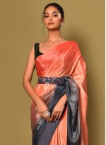 Intriguing Chinon Engagement Contemporary Style Saree