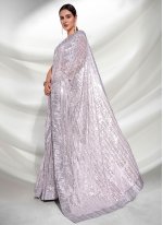 Intriguing Georgette Grey Classic Saree