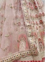 Intriguing Pink Patch Border Silk Lehenga Choli
