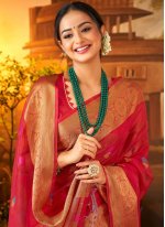 Intriguing Silk Rani Butta Contemporary Style Saree