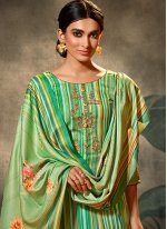Intrinsic Green Resham Pashmina Salwar Suit