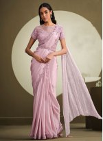 Invaluable Crepe Silk Engagement Contemporary Style Saree