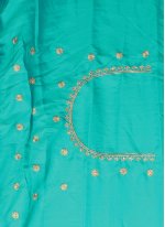 Invaluable Turquoise Traditional Designer Saree