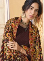 Invigorating Faux Georgette Wine Designer Pakistani Salwar Suit