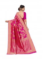 Invigorating Hot Pink Trendy Saree
