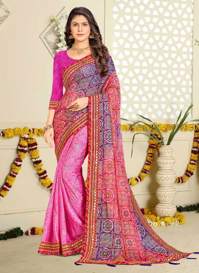 Invigorating Pink Fancy Fabric Casual Saree