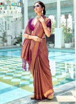 Invigorating Purple Kanjivaram Silk Trendy Saree