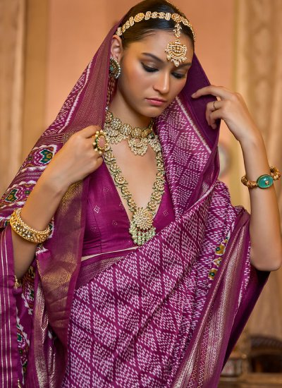 Invigorating Purple Wedding Trendy Saree
