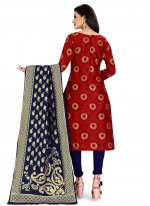 Invigorating Weaving Banarasi Silk Churidar Designer Suit