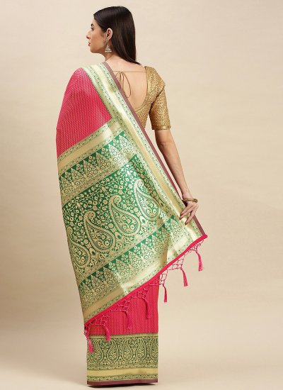 Irresistible Banarasi Silk Weaving Pink Designer Traditional Saree