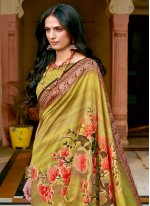Irresistible Chanderi Green Designer Saree