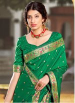 Irresistible Green Designer Traditional Saree