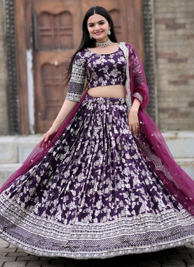 Irresistible Purple Designer Lehenga Choli