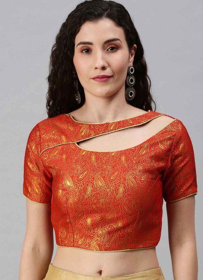 Jacquard Blouse in Red