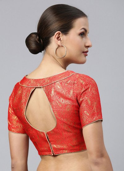 Jacquard Blouse in Red