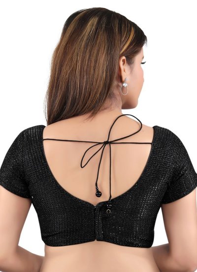 Jacquard Embroidered Black Blouse
