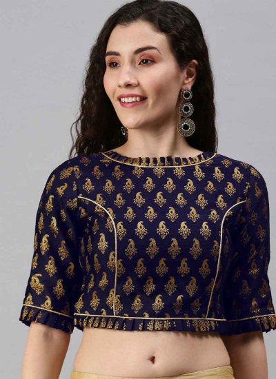 Jacquard Navy Blue Blouse