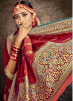 Jacquard Silk Fancy Traditional Designer Saree in Red