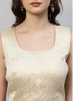 Jacquard Silk Thread Beige Trendy Lehenga Choli