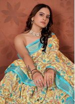 Jacquard Woven Contemporary Saree in Multi Colour