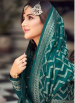 Jasmin Bhasin Viscose Green Designer Pakistani Salwar Suit 