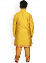 Jazzy Dupion Silk Fancy Beige and Yellow Jacket Style