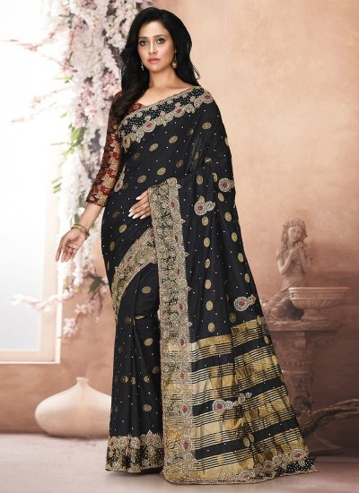 Kanjivaram Silk Black Traditional Designer Saree