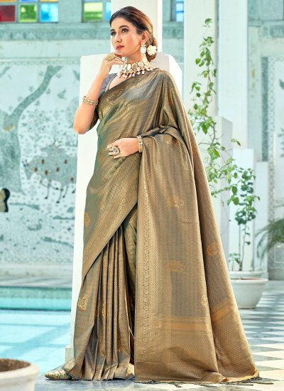 Kanjivaram Silk Classic Saree in Grey