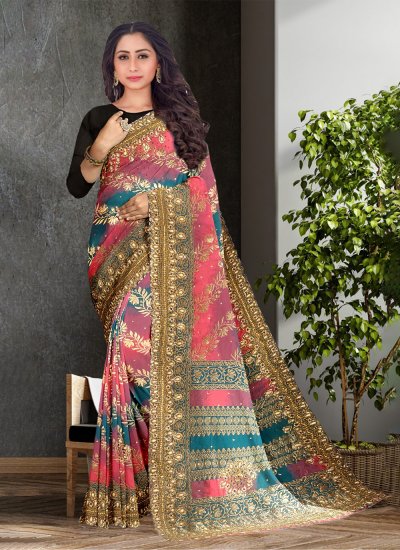 Kanjivaram Silk Multi Colour Embroidered Classic Saree
