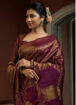 Kanjivaram Silk Trendy Saree in Multi Colour