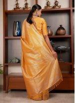 Kanjivaram Silk Yellow Woven Designer Traditional Saree