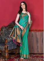Katan Silk Trendy Saree in Rama