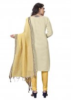 Khadi Off White Embroidered Trendy Salwar Kameez