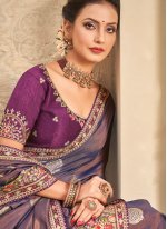 Khadi Silk Purple Classic Saree