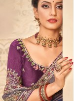 Khadi Silk Purple Classic Saree