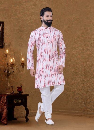 Kurta Pyjama Digital Print Cotton in Multi Colour