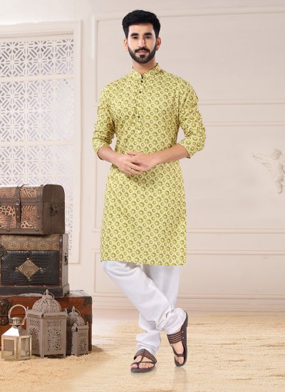 Kurta Pyjama Printed Cotton in Green