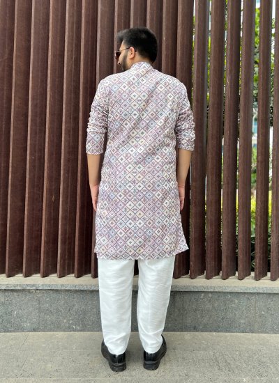 Kurta Pyjama Sequins Soft Cotton in Multi Colour