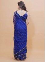 Lace Net Classic Saree in Blue