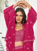 Latest Hot Pink Sangeet Jacket Style Salwar Kameez