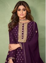 Latest Purple Readymade Salwar Suit