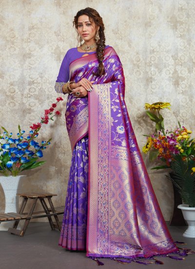 Lavender Ceremonial Trendy Saree